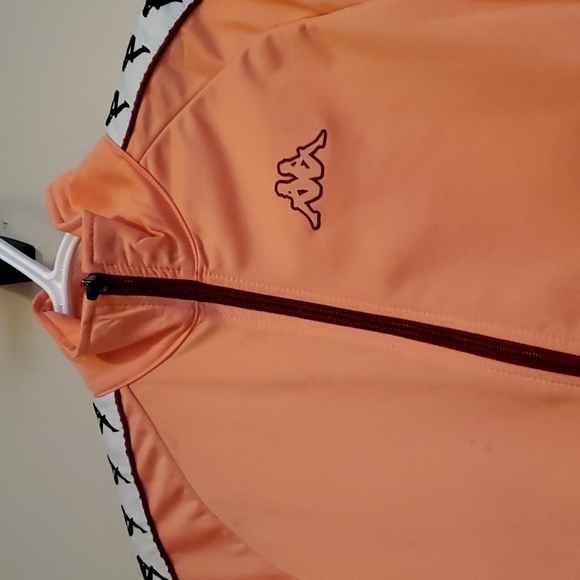 💥MOVING SALE💥 Worn once Peach Kappa Track jacket with burgundy trim - Picture 2 of 5